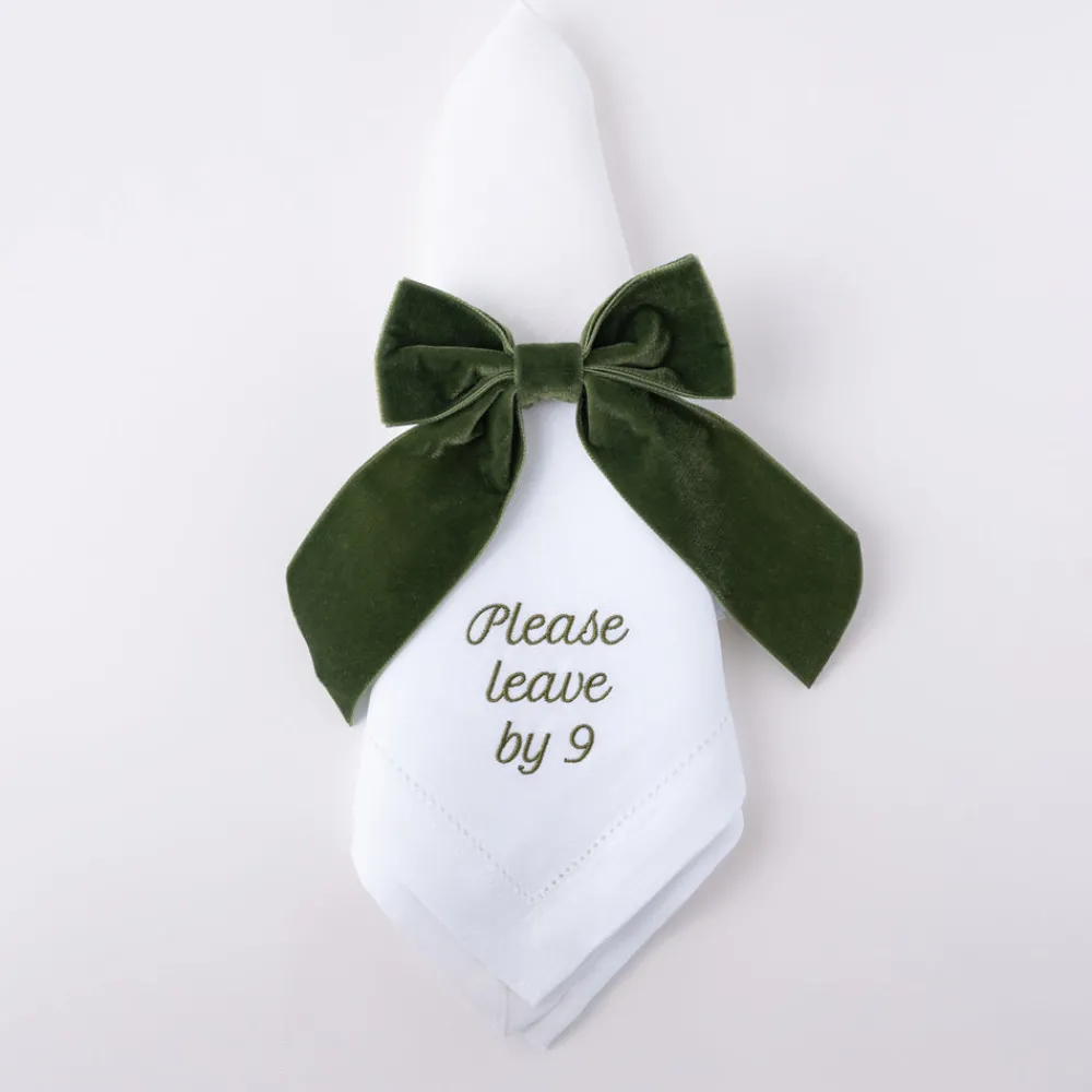 No Reservations Place Settings & Linens|Velvet Napkin Bow