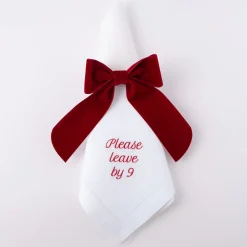 No Reservations Place Settings & Linens|Velvet Napkin Bow