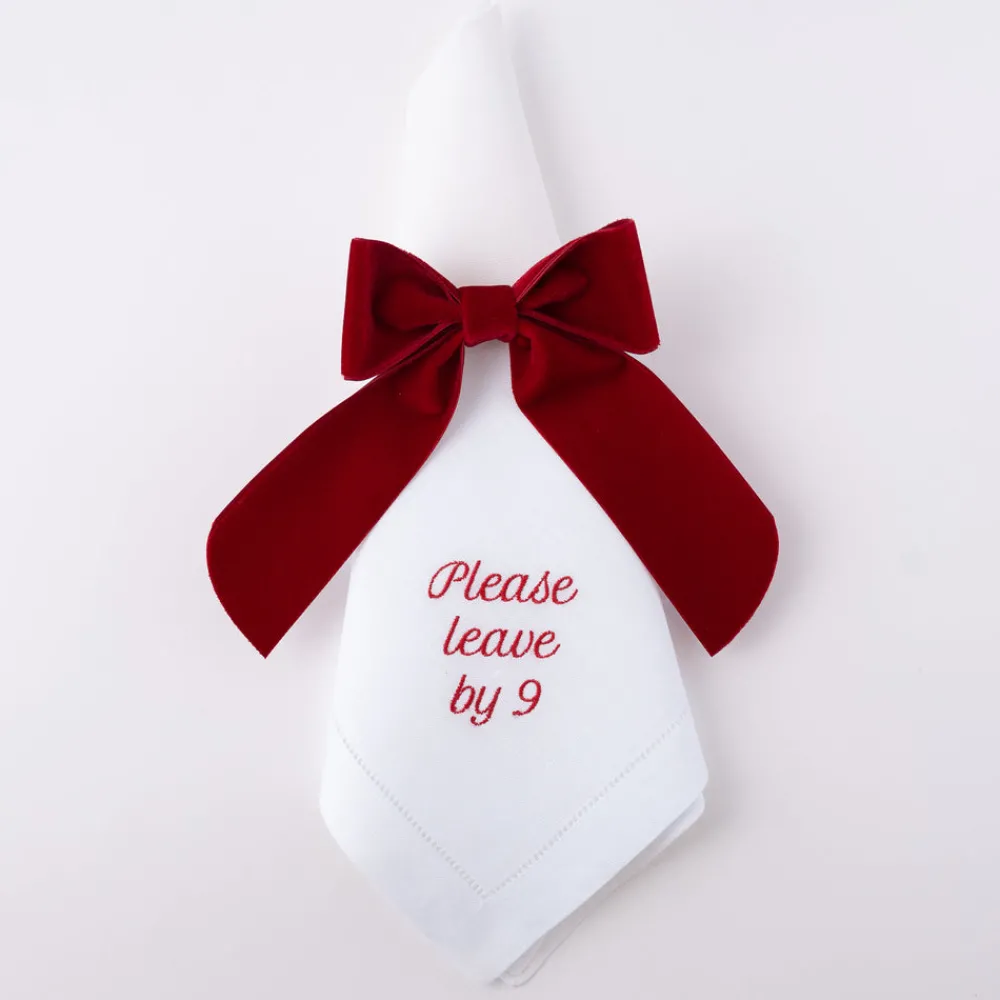 No Reservations Place Settings & Linens|Velvet Napkin Bow