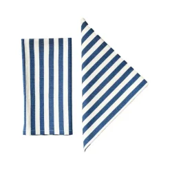 Cabana Place Settings & Linens|Vera Stripe Napkins in Blue, Set of 2