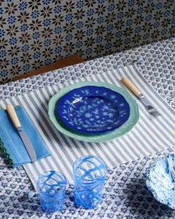 Cabana Place Settings & Linens|Vera Stripe Placemat in Light Blue
