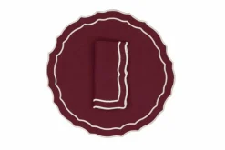 TriChi Design Place Settings & Linens|Vidro Linen Napkin and Placemat in Wine, Set of 2