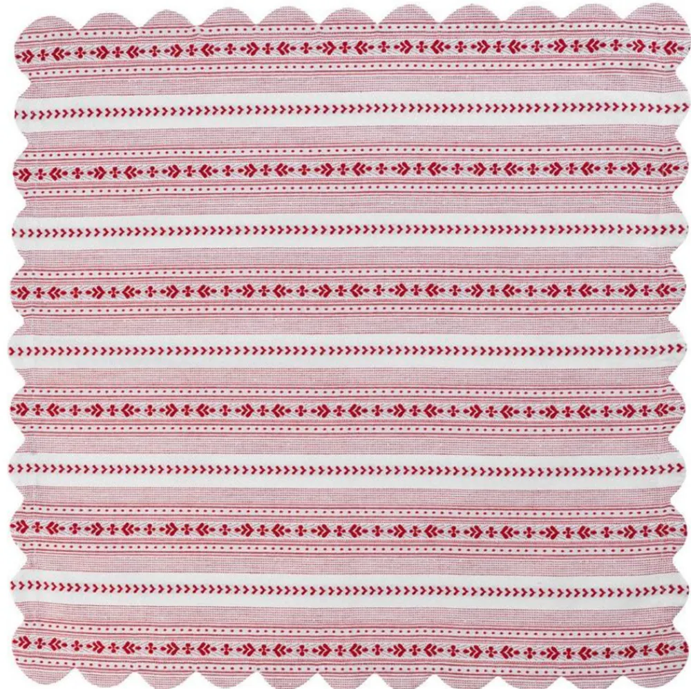 Juliska Place Settings & Linens|Villa Stripe 52" Square Tablecloth in Ruby
