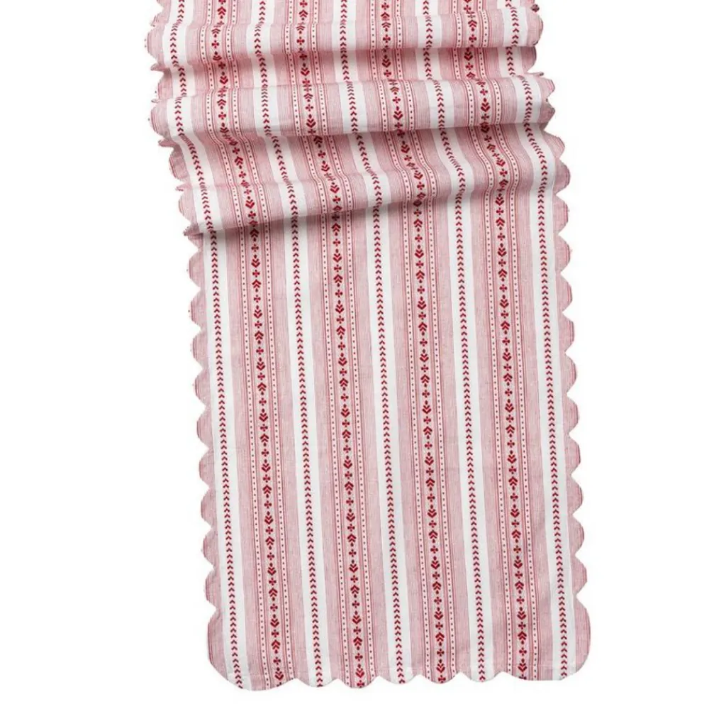 Juliska Place Settings & Linens|Villa Stripe 18" x 90" Table Runner in Ruby
