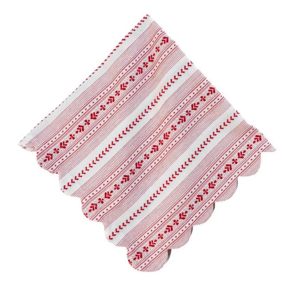 Juliska Place Settings & Linens|Villa Stripe Napkin in Ruby