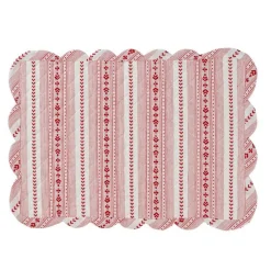 Juliska Place Settings & Linens|Villa Stripe Quilted Placemat in Ruby