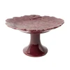 Cabana Dinnerware|Vine Leaf Cake Stand in Burgundy
