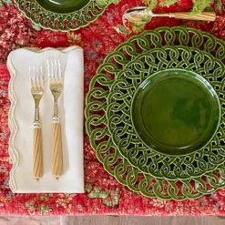 AERIN Flatware|Vittoria Dinner Napkins in Beige, Set of 2