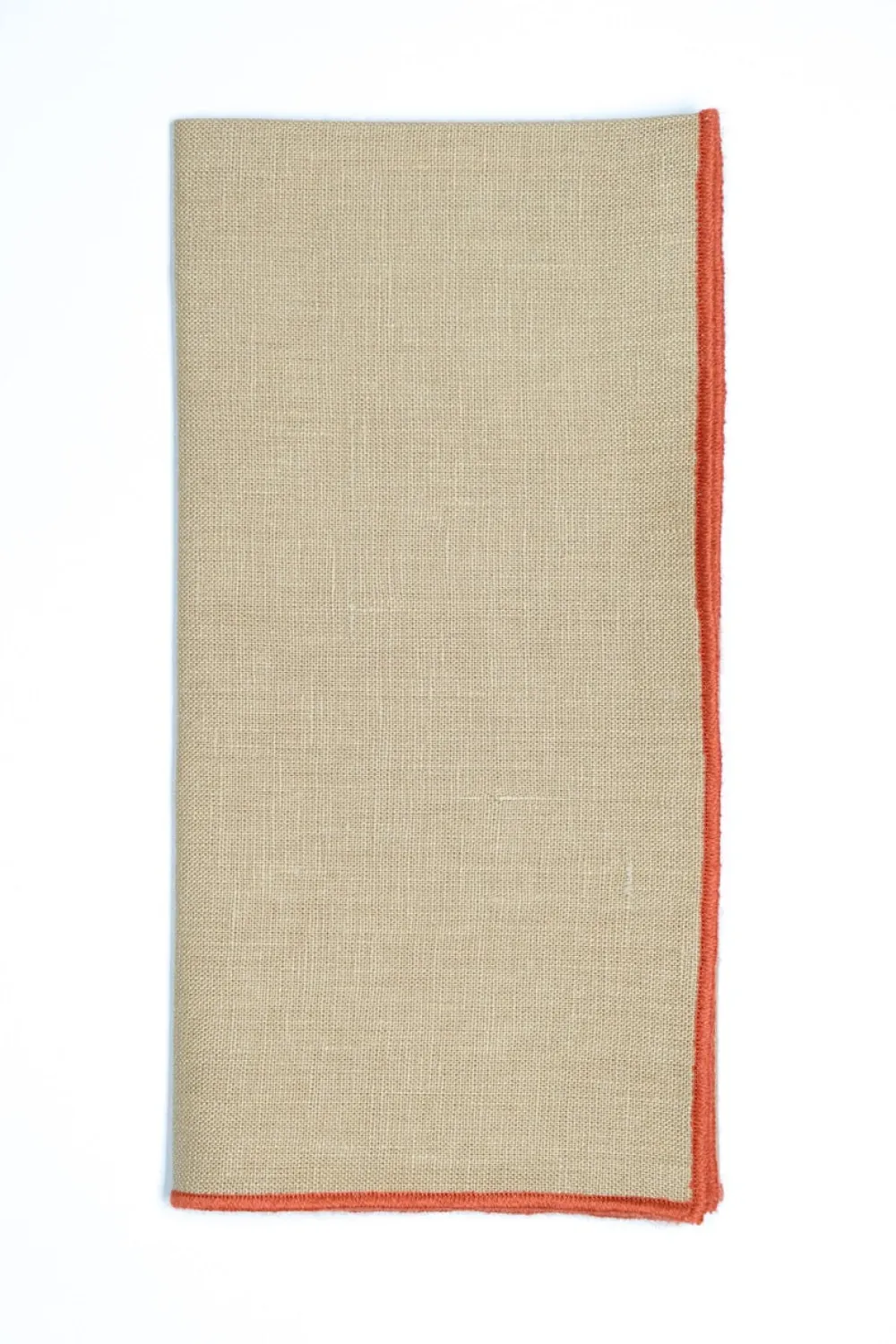 TriChi Design Place Settings & Linens|Vizon Napkin with Light Orange Small Trim, Set of 4