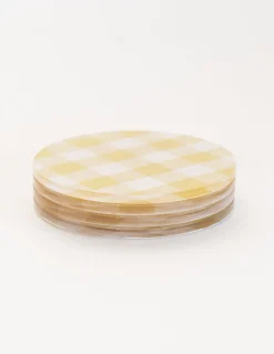 Proper Table Co. Place Settings & Linens|Wadsworth Goldenrod Gingham Coaster Set