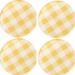 Proper Table Co. Place Settings & Linens|Wadsworth Goldenrod Gingham Coaster Set