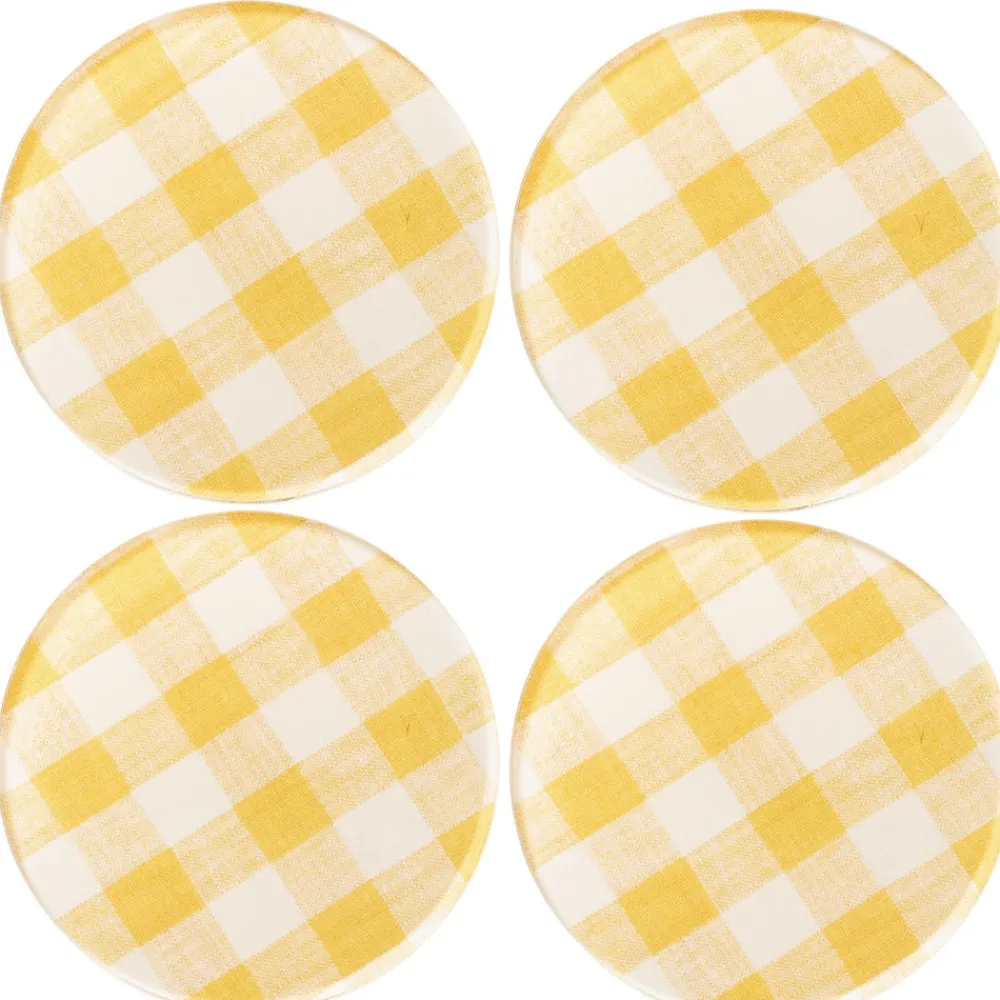 Proper Table Co. Place Settings & Linens|Wadsworth Goldenrod Gingham Coaster Set