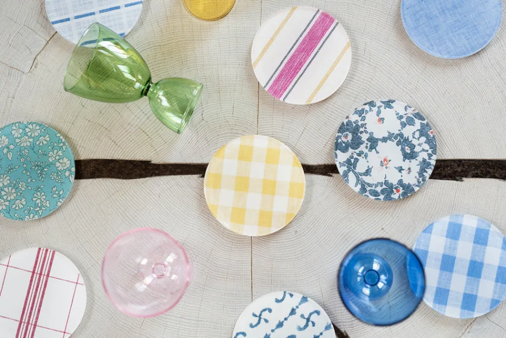 Proper Table Co. Place Settings & Linens|Wadsworth Goldenrod Gingham Coaster Set