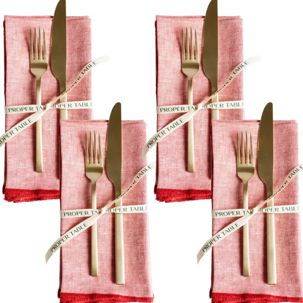 Proper Table Co. Place Settings & Linens|Waller Red Chambray Napkin Set