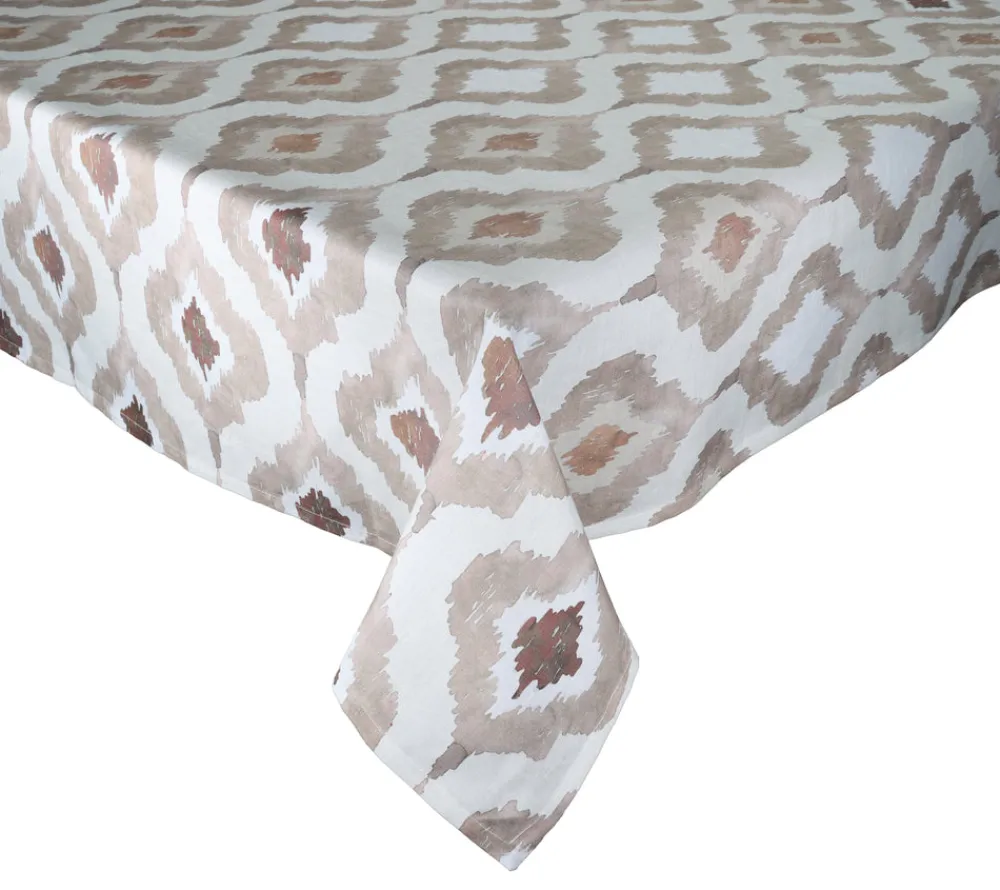 Kim Seybert Place Settings & Linens|Watercolor Ikat Tablecloth in Taupe