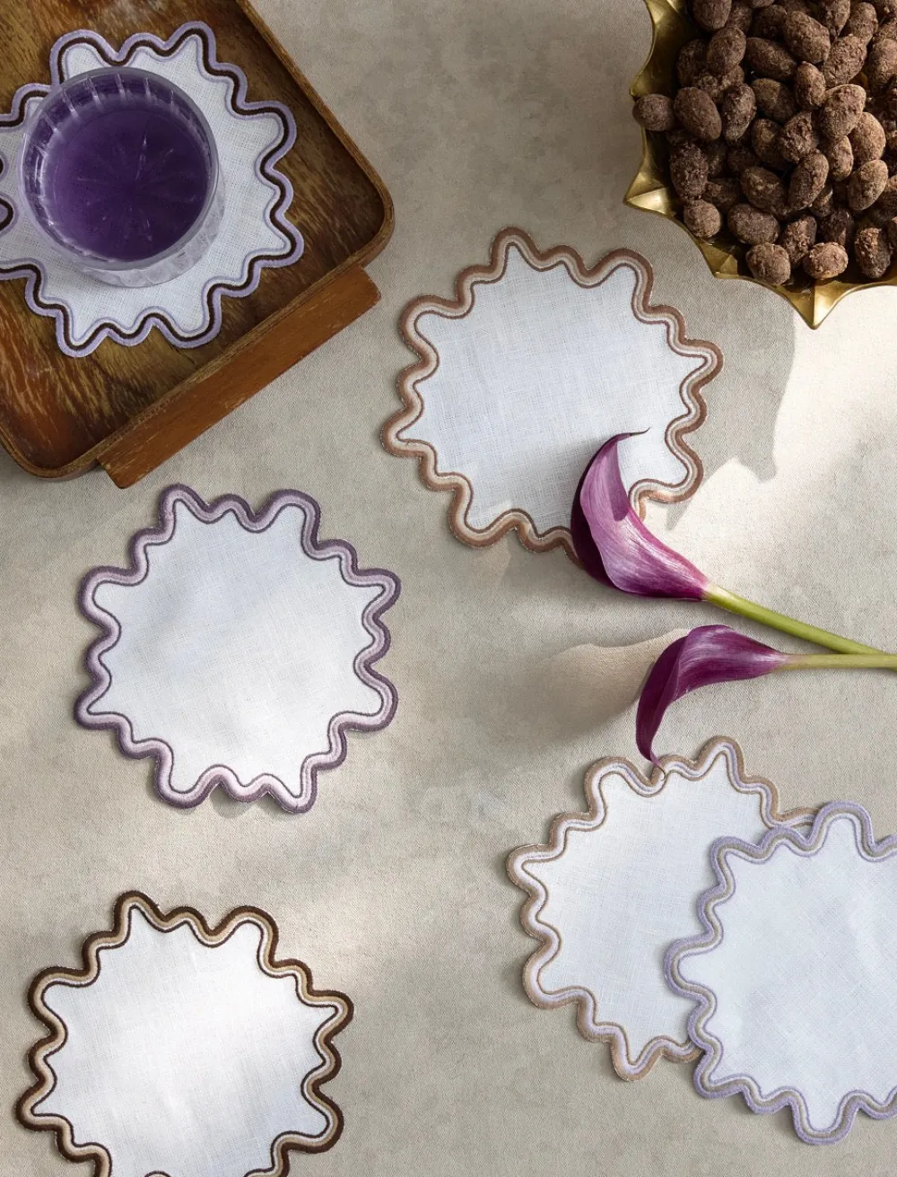 Matouk Place Settings & Linens|Wave Cocktail Napkin, Set of 6