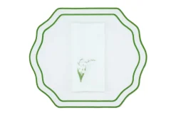 TriChi Design Place Settings & Linens|White Lily Linen Napkin and Stucco Placemat, Set of 4