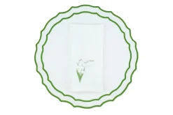 TriChi Design Place Settings & Linens|White Lily Linen Napkin and Vidro Placemat, Set of 4