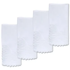 Chefanie Place Settings & Linens|White Peacock Dinner Napkins, Set of 4