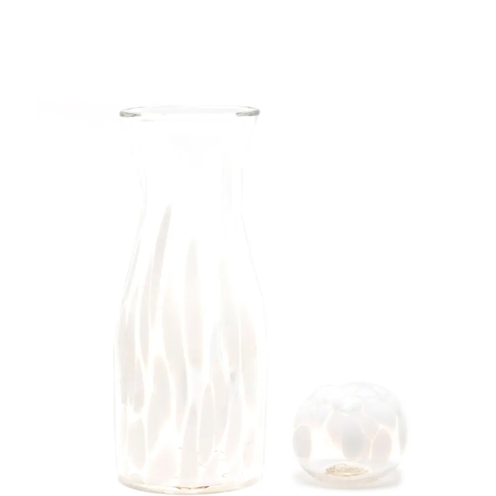 Paul Arnhold Glass Glassware|White Transparent Spotted Carafe