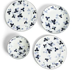 Wedgwood Dinnerware|Wild Strawberry Inky Blue Dinnerware, Set of 8