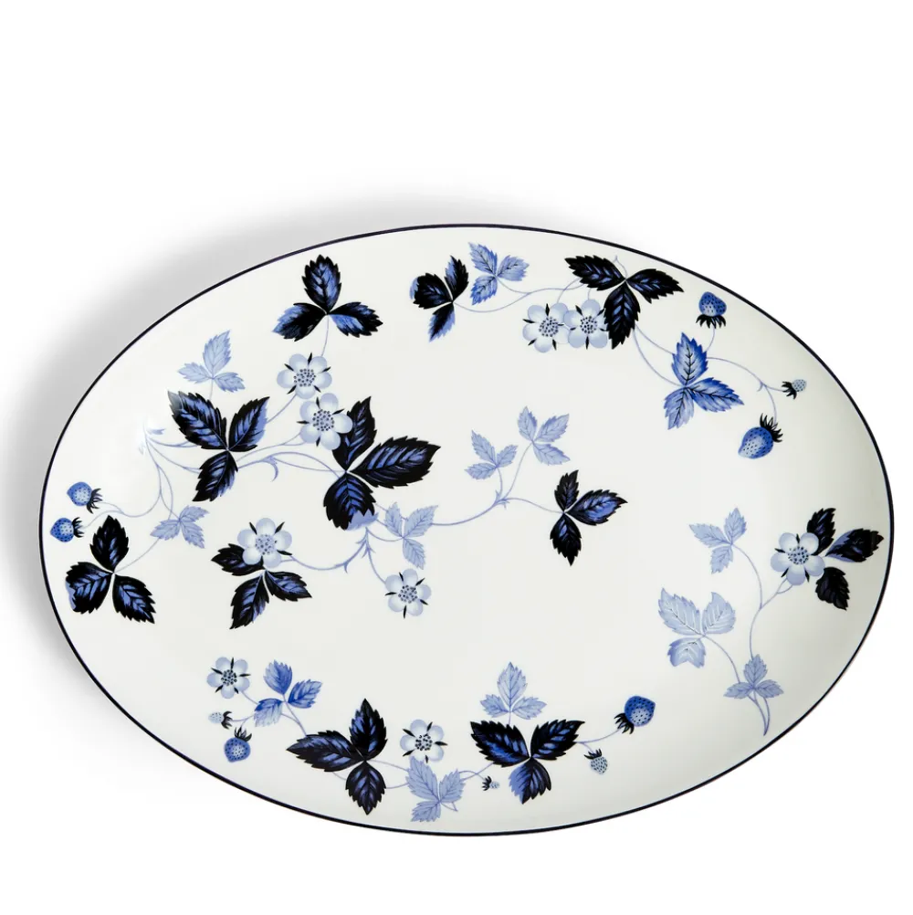 Wedgwood Dinnerware|Wild Strawberry Inky Blue Oval Serving Plate 11.7in