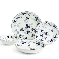 Wedgwood Dinnerware|Wild Strawberry Inky Blue Dinnerware, Set of 4