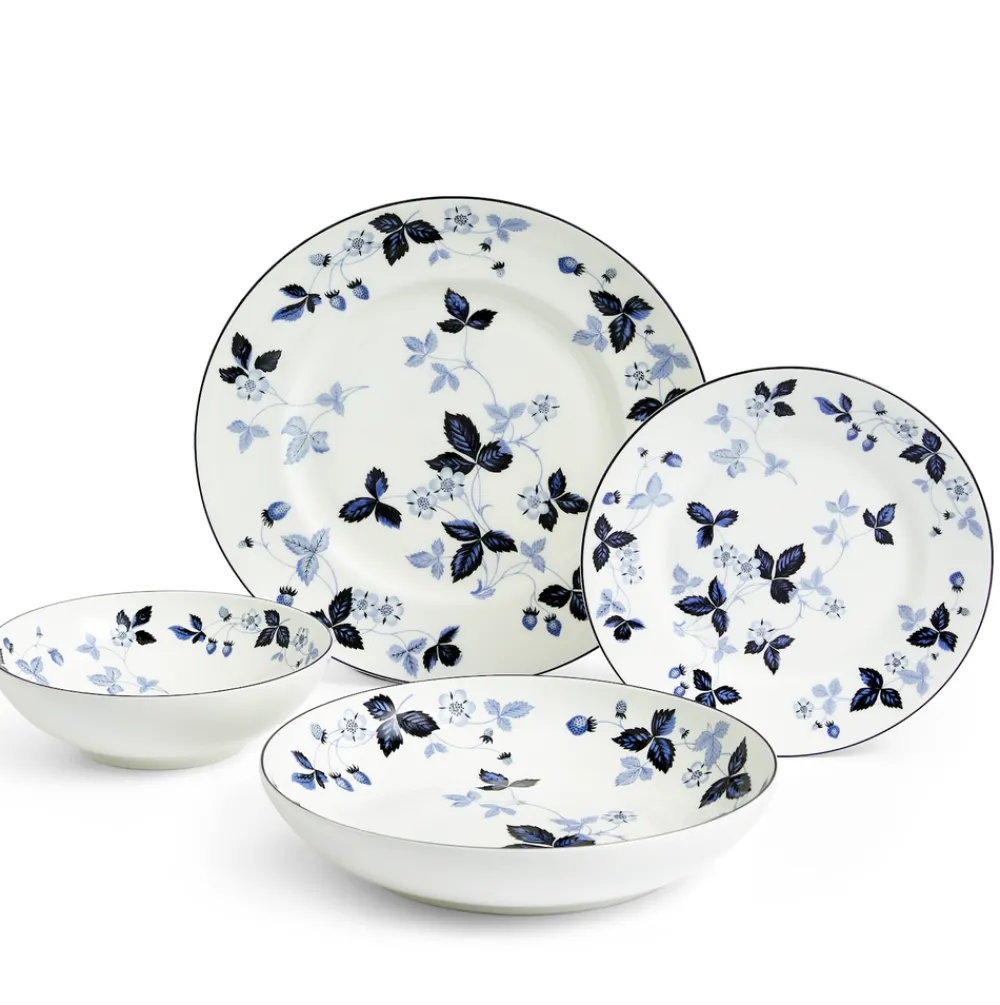 Wedgwood Dinnerware|Wild Strawberry Inky Blue Dinnerware, Set of 4