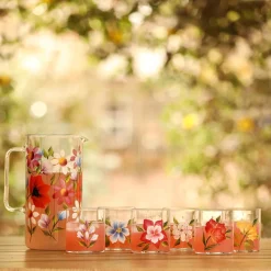 Petra Palumbo Glassware|Wildflowers Jug with Set of 6 Tumblers