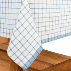 Caravan Place Settings & Linens|Windowpane 60x60 Tablecloth in Blue & Natural