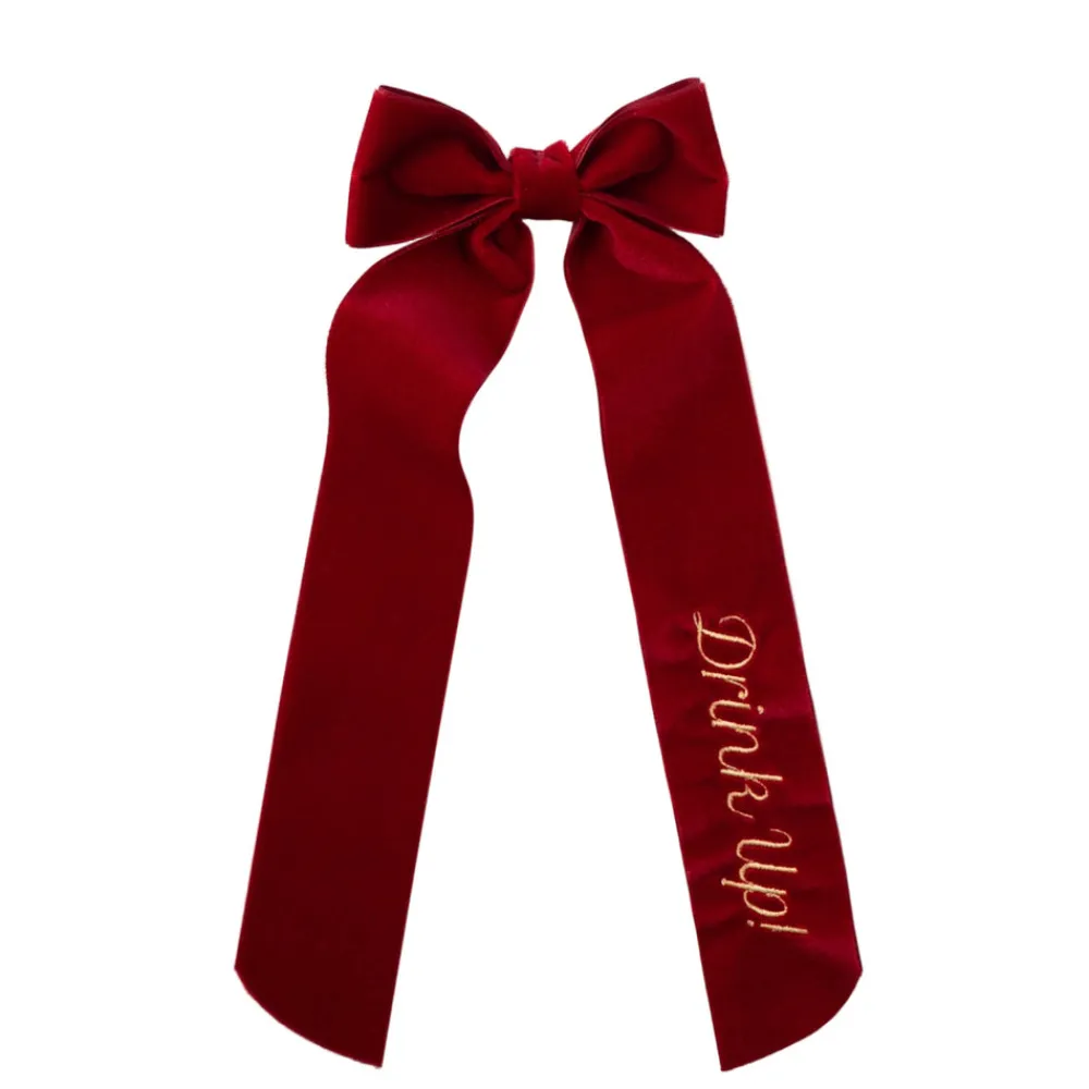 No Reservations Place Settings & Linens|Wine Bow “Drink Up”