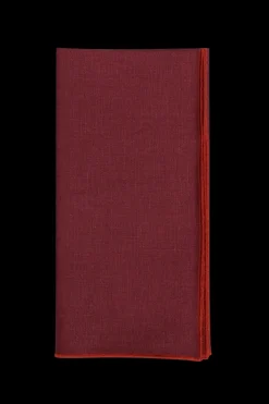 TriChi Design Place Settings & Linens|Wine Napkin Orange Small Trim, Set of 4