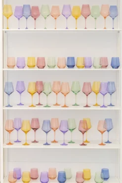 Estelle Colored Glass Glassware|Wine Stemless, Custom Set of 6