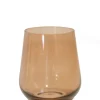 Estelle Colored Glass Glassware|Wine Stemless, Set of 6 Amber Smoke