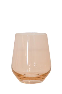Estelle Colored Glass Glassware|Wine Stemless, Set of 6 Blush Pink