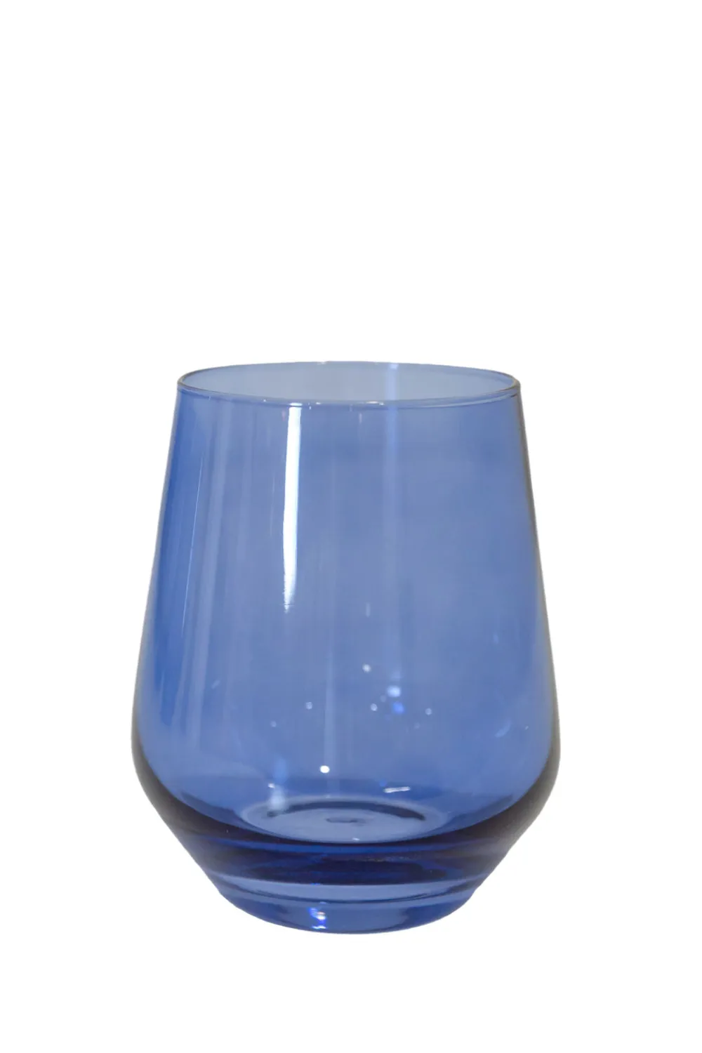 Estelle Colored Glass Glassware|Wine Stemless, Set of 6 Colbalt Blue