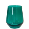 Estelle Colored Glass Glassware|Wine Stemless, Set of 6 Emerald Green