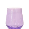 Estelle Colored Glass Glassware|Wine Stemless, Set of 6 Lavender