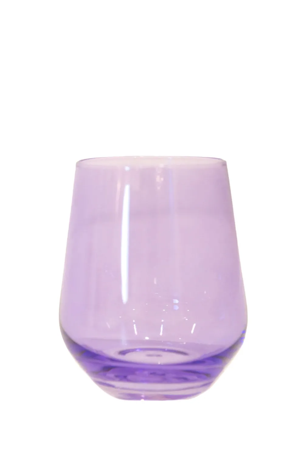 Estelle Colored Glass Glassware|Wine Stemless, Set of 6 Lavender