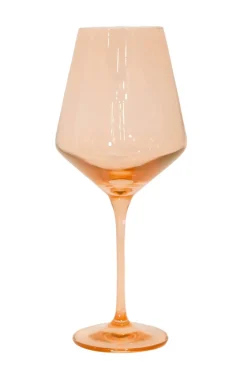 Estelle Colored Glass Glassware|Wine Stemware, Set of 6 Blush Pink