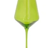 Estelle Colored Glass Glassware|Wine Stemware, Set of 6 Forest Green