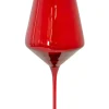 Estelle Colored Glass Glassware|Wine Stemware, Set of 6 Red