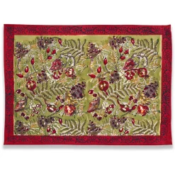 Couleur Nature Place Settings & Linens|Winter Garden Mats in Red & Green, Set of 6