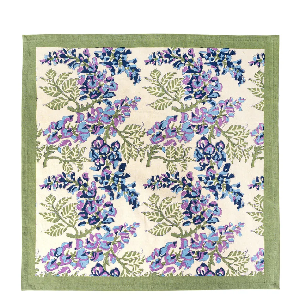 Couleur Nature Place Settings & Linens|Wisteria Green & Blue Napkins, Set of 6
