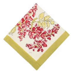 Couleur Nature Place Settings & Linens|Wisteria Green & Pink Napkins, Set of 6