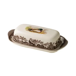 Spode Dinnerware|Woodland Covered Butter Dish with Mallard