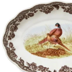 Spode Dinnerware|Woodland Pheasant Oval Fluted Dish