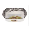 Spode Dinnerware|Woodland Rectangular Handled Dish with Rabbit & Quail