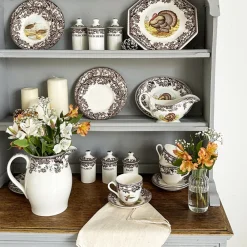 Spode Dinnerware|Woodland Turkey Sauce Boat with Stand