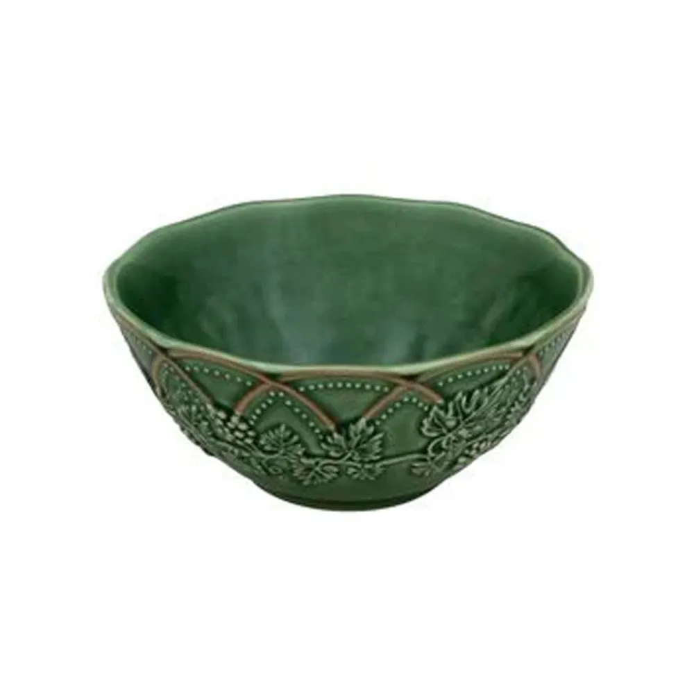 Bordallo Pinheiro Dinnerware|Woods Cereal Bowl 15.5 oz in Green & Brown, Set of 4